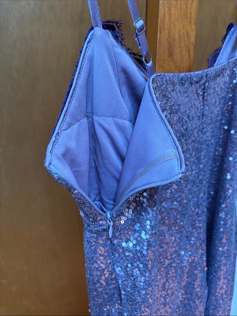 Costume Sequin Lace Slip Dress w/accessories size sm worn 1 x - Picture 3 of 9